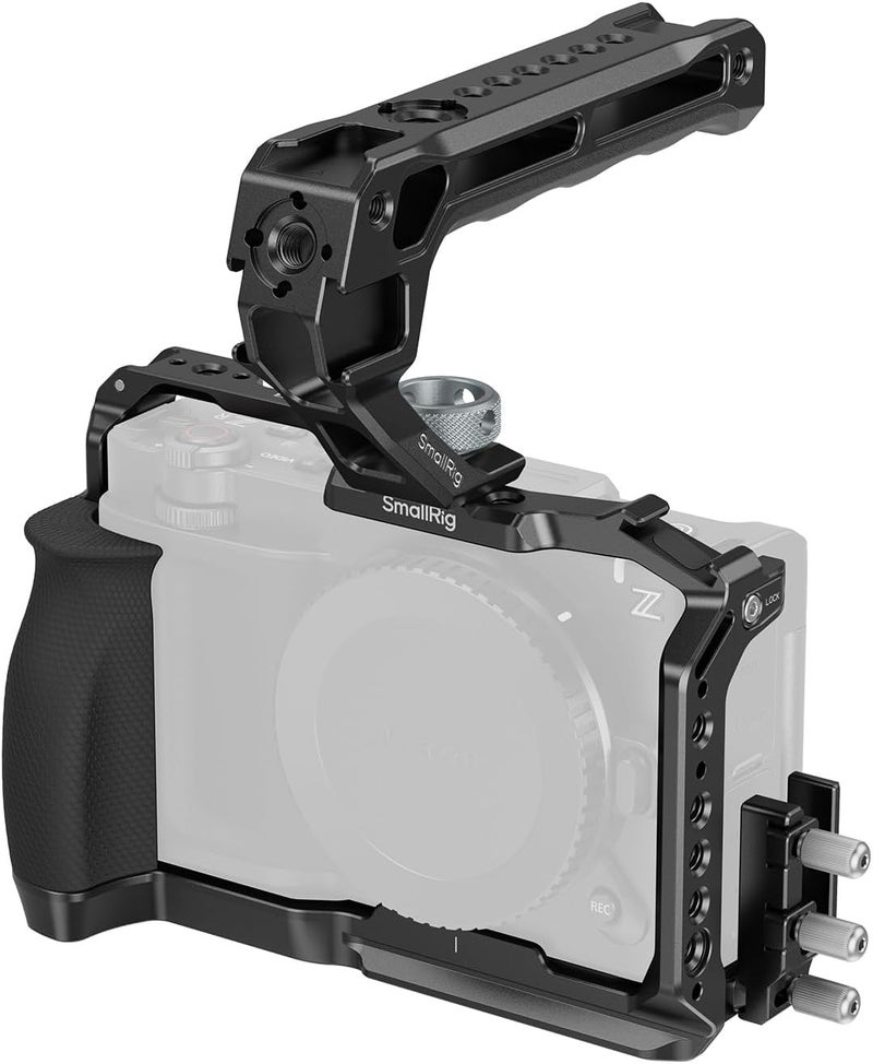 SMALLRIG ZR Camera Cage Kit for Nikon ZR, Full Cage with Silicone Grip, Top Handle for ARRI, Cable Clamp for HDMI, Built-in Cold Shoe and Quick-Release Plate for Arca - 5647 - Image 1
